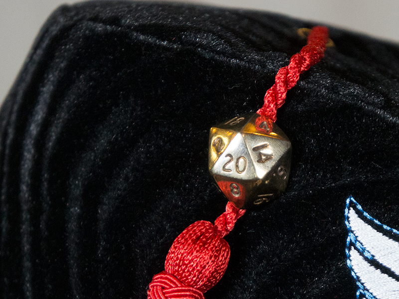 Bronze D20 Tassel Pin
