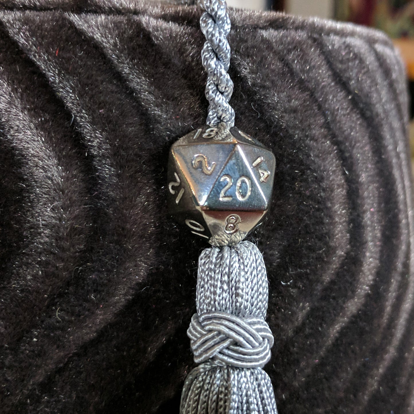 Bronze D20 Tassel Pin
