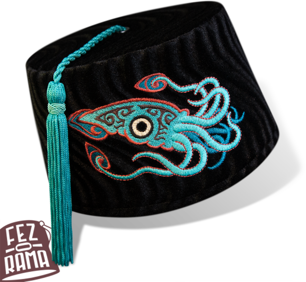 Teal Squid Fez