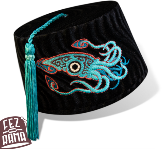 Teal Squid Fez