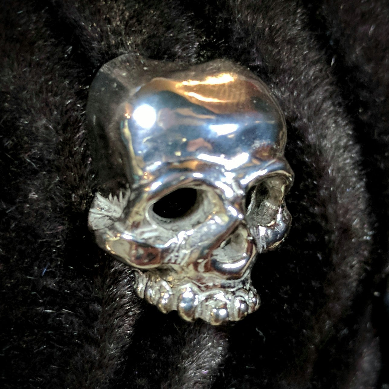 Bronze Skull Tassel Pin